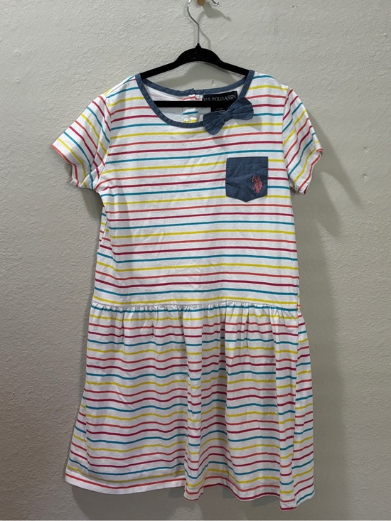 U.S. Polo Assn. Other - U.S. Polo Assn. Girls Rainbow Striped Cotton Dress Size Large (10)